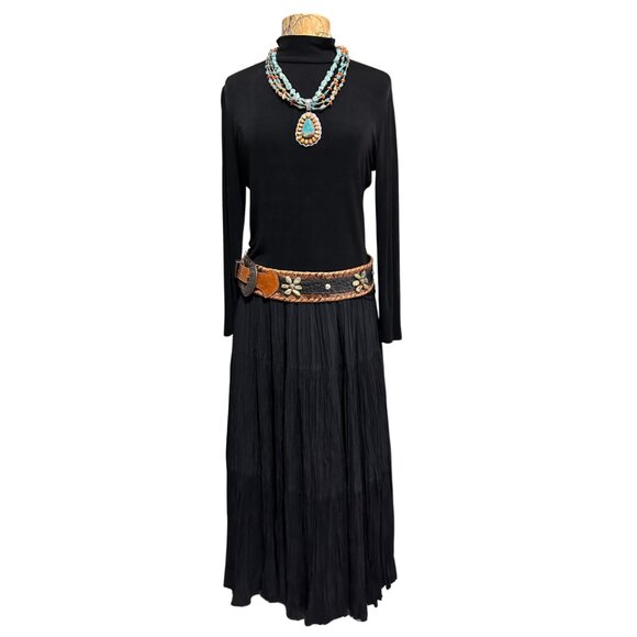 DOUBLE D RANCH NWT BROOMSTICK FLARE A-LINE ELASTIC WAIST FULL LENGTH SKIRT XS - Picture 1 of 4